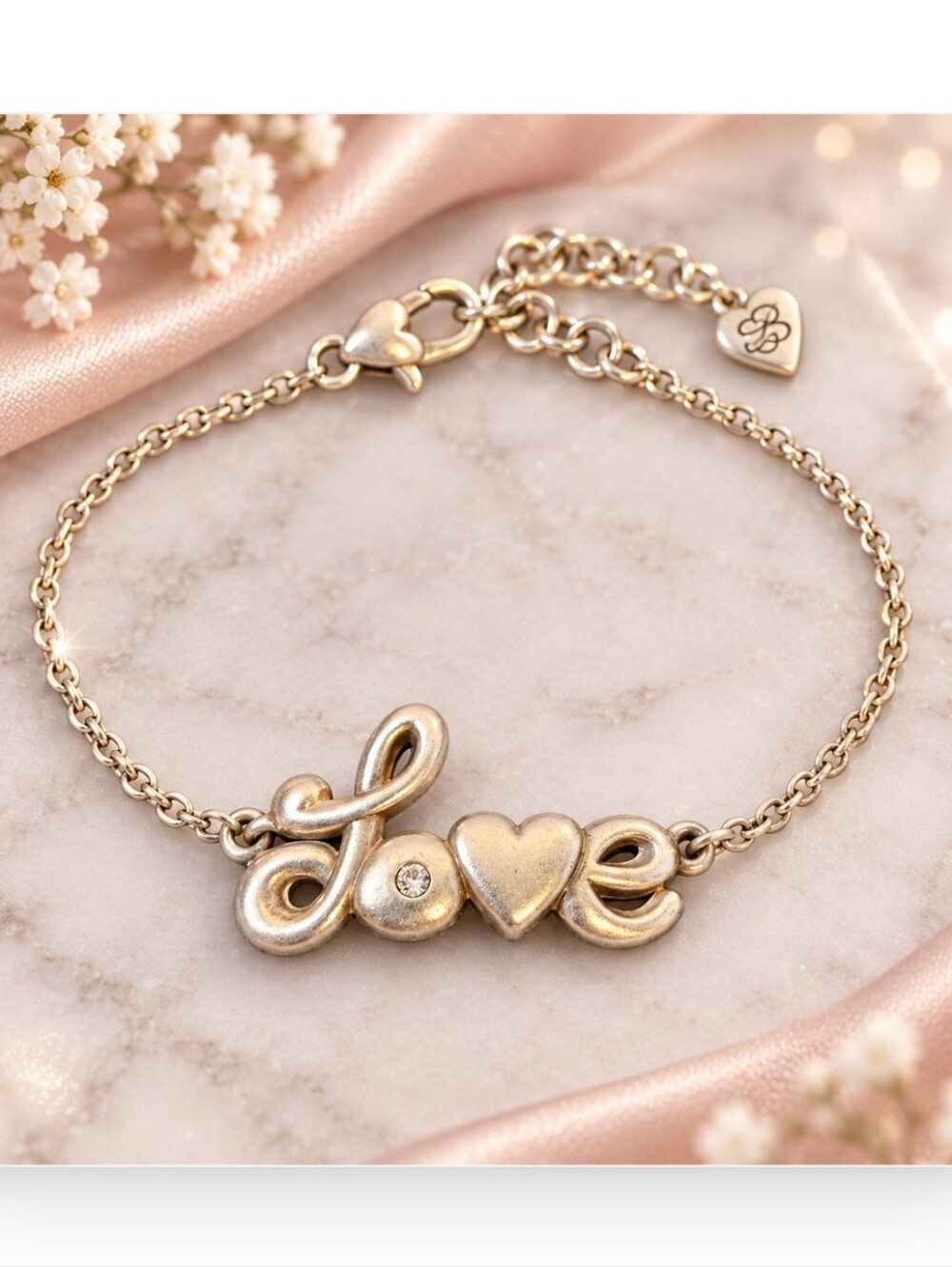 Brighton Love Letters LOVE Heart Crystal Bracelet